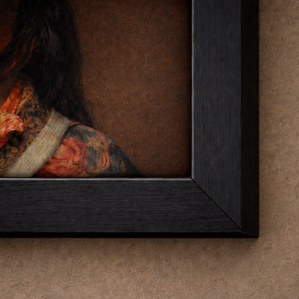 Tibetaanse Meisje Taupe – Geweven Gobelin Wanddecoratie met Lijst - Afbeelding 8