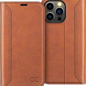 Retro hoesje geschikt voor iPhone 13 - Leer - Mobiele Telefoon Case