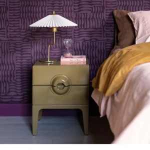 WOOOD Merge nachtkastje 2 lades hout honinggeel