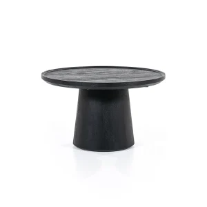 Salontafel Ron – mangohout zwart 66x39cm