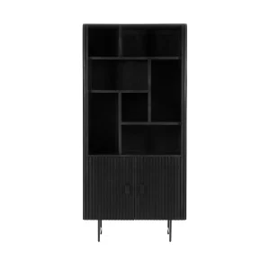 Boekenkast Remi – mangohout & metaal zwart