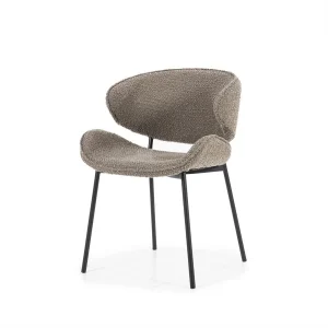 Stoel Tess – stof & metaal bruin spark
