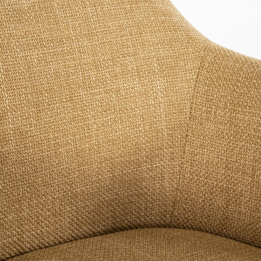 Stoel Paul – polyester & metaal mosterd linea - Afbeelding 9