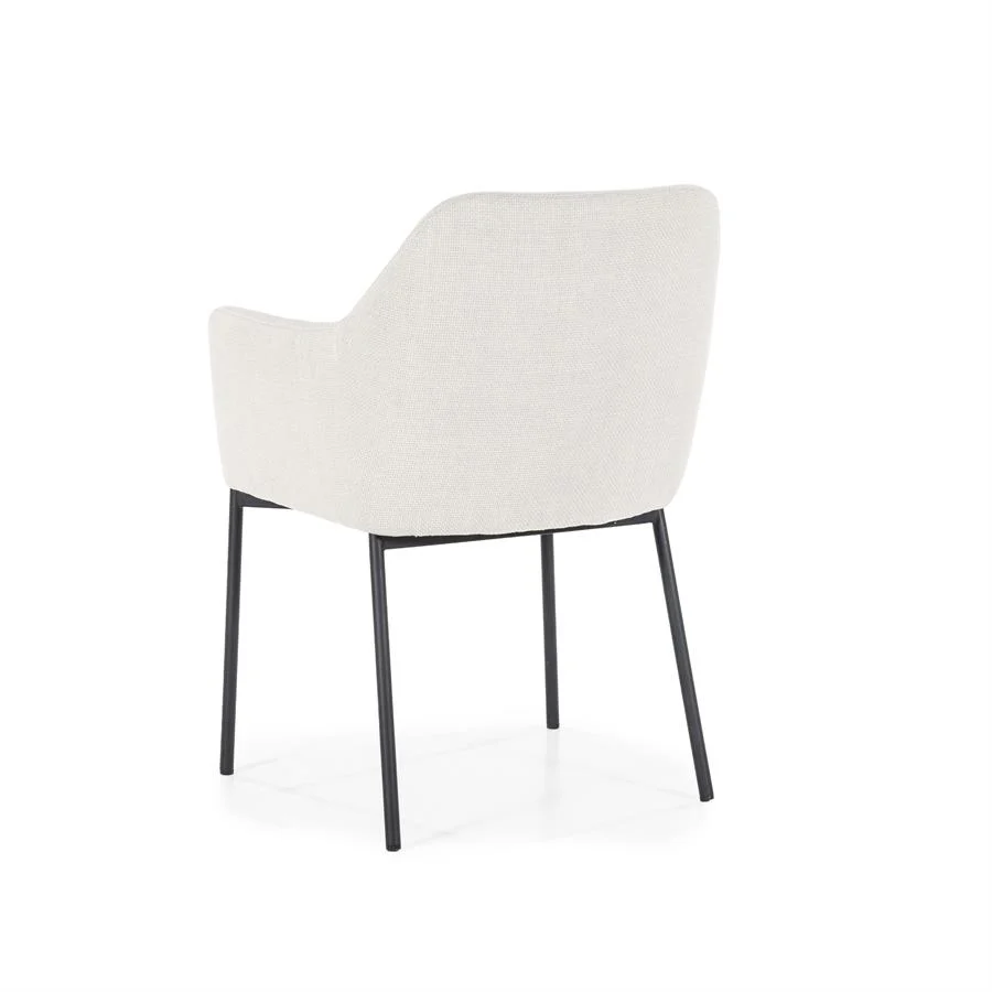 Stoel Paul – polyester & metaal beige linea - Afbeelding 5