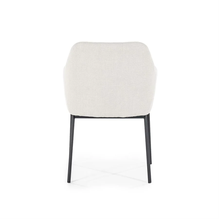 Stoel Paul – polyester & metaal beige linea - Afbeelding 6