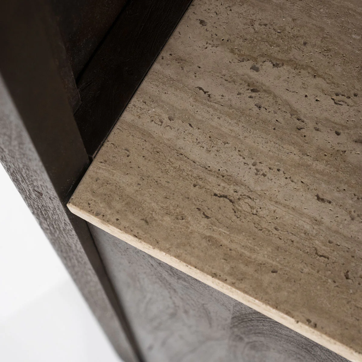 Boekenkast Lio – mangohout & travertin beige groot - Afbeelding 4