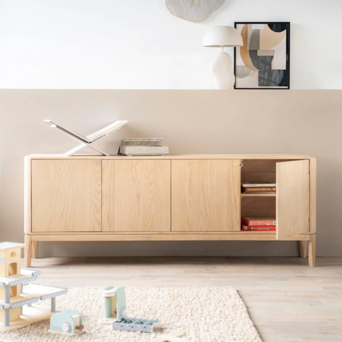 Dressoir Harvey – eikenhout & veneer naturel - Afbeelding 3