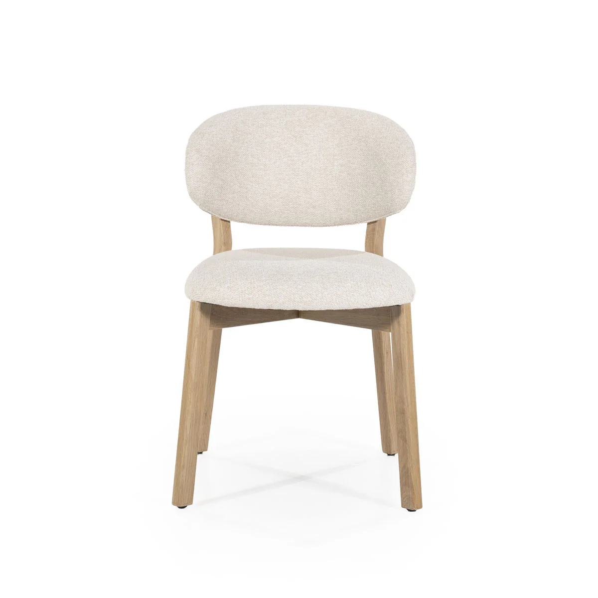 Stoel Mikky – stof & eikenhout naturel beige moon - Afbeelding 6