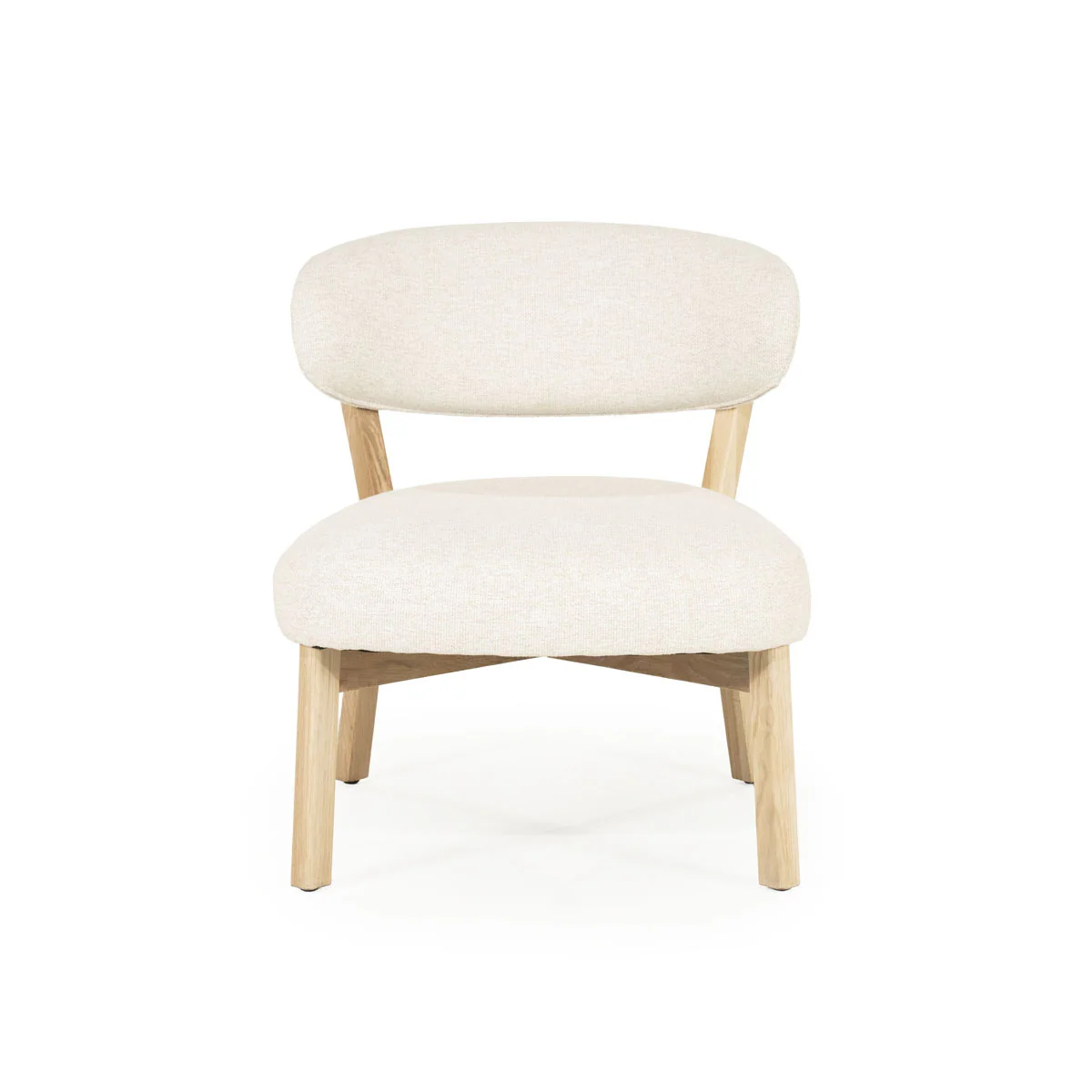 Fauteuil Mikky – stof & eikenhout naturel beige moon - Afbeelding 4