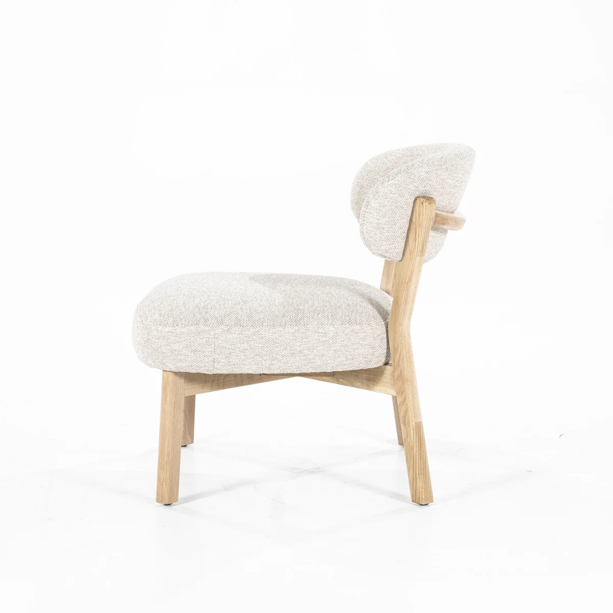 Fauteuil Mikky – stof & eikenhout naturel beige moon - Afbeelding 5