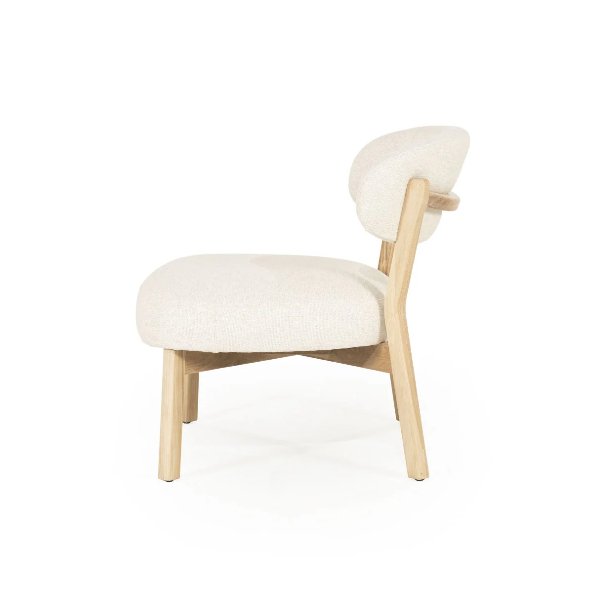 Fauteuil Mikky – stof & eikenhout naturel beige moon - Afbeelding 6