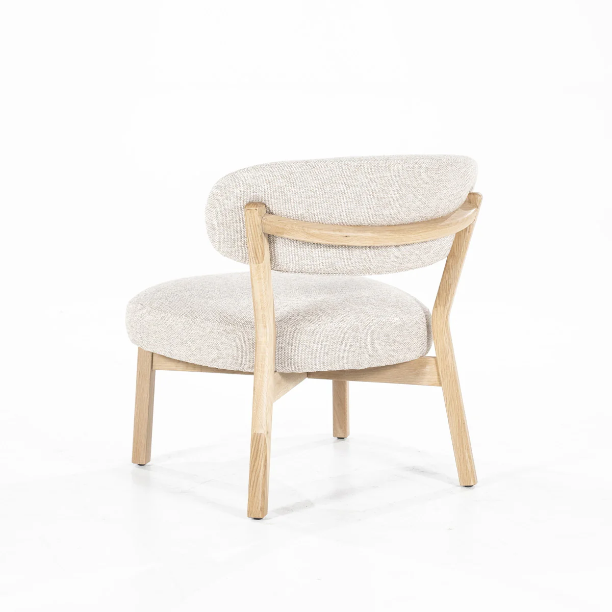 Fauteuil Mikky – stof & eikenhout naturel beige moon - Afbeelding 7