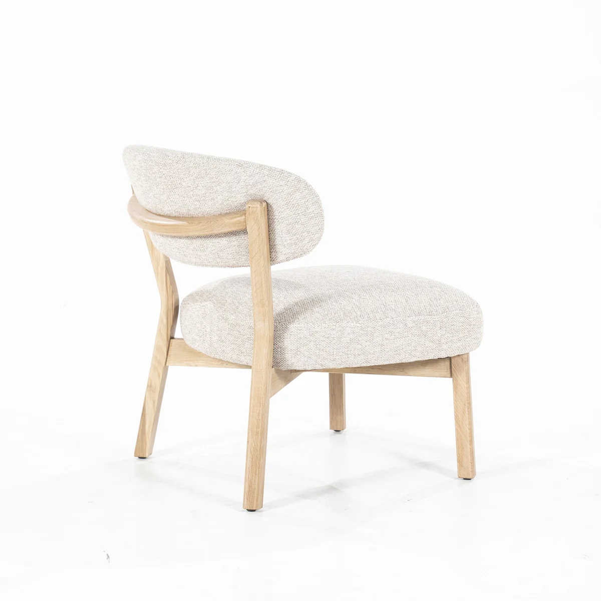 Fauteuil Mikky – stof & eikenhout naturel beige moon - Afbeelding 9