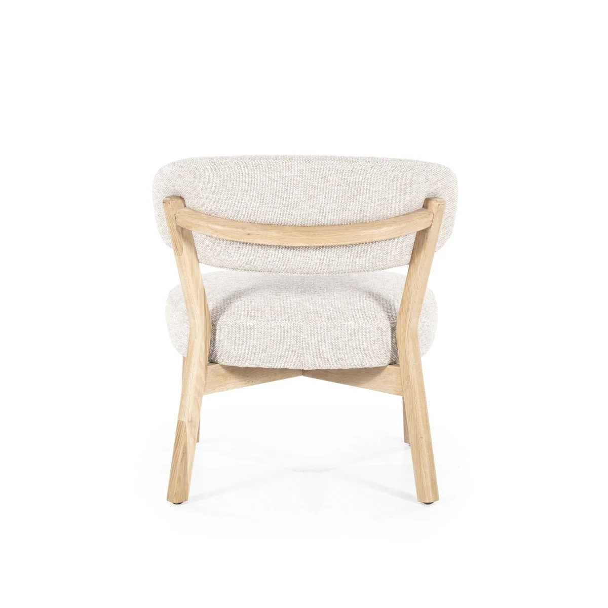 Fauteuil Mikky – stof & eikenhout naturel taupe moon - Afbeelding 5