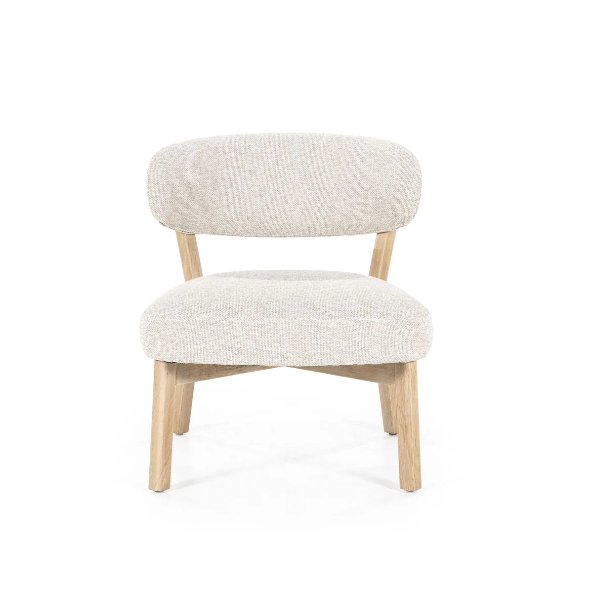 Fauteuil Mikky – stof & eikenhout naturel taupe moon - Afbeelding 4