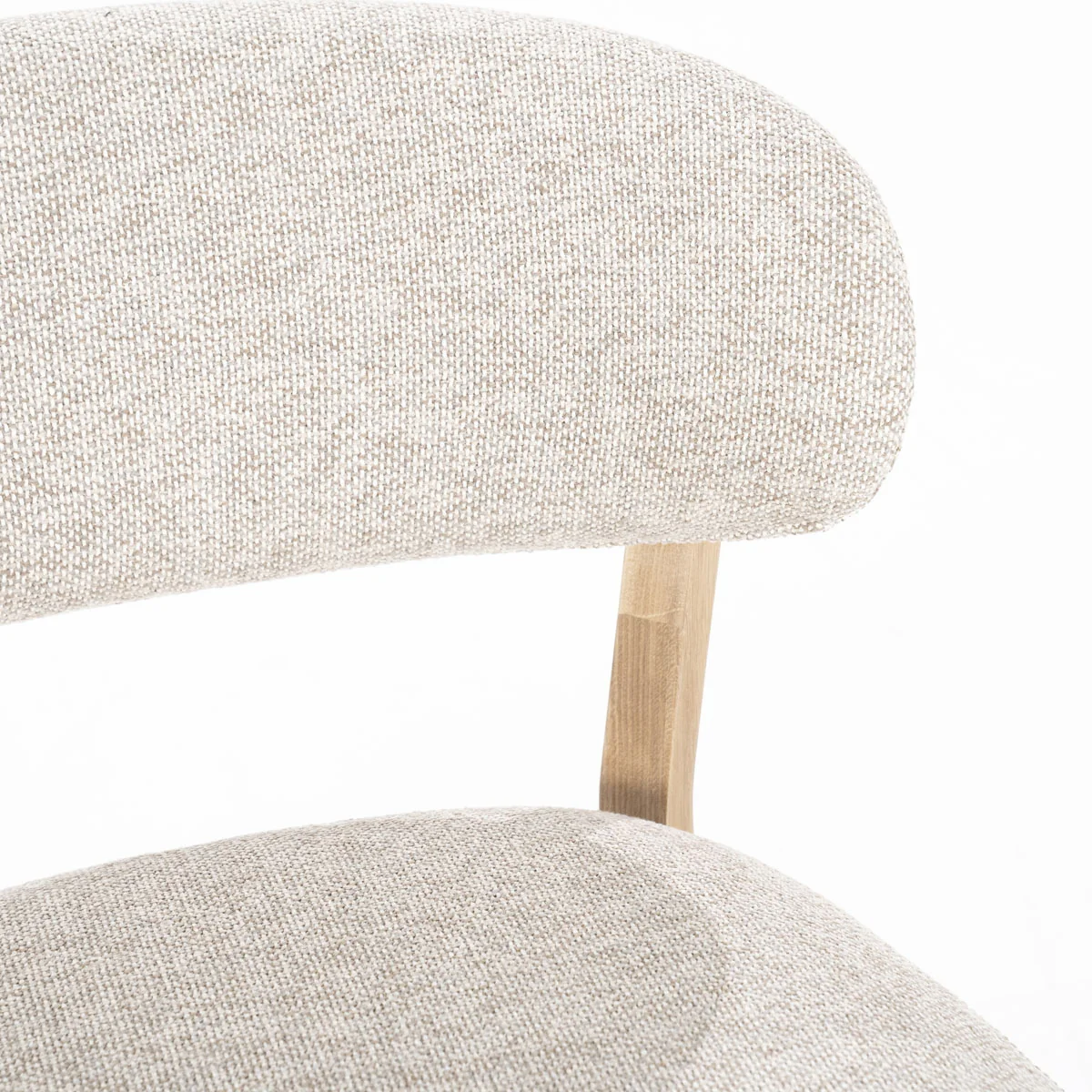 Fauteuil Mikky – stof & eikenhout naturel taupe moon - Afbeelding 6