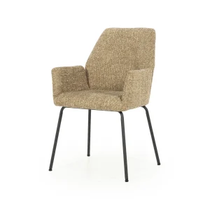Stoel Indy – stof & metaal mosterd donna