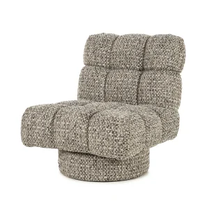Fauteuil Fenna – stof & hout taupe vive