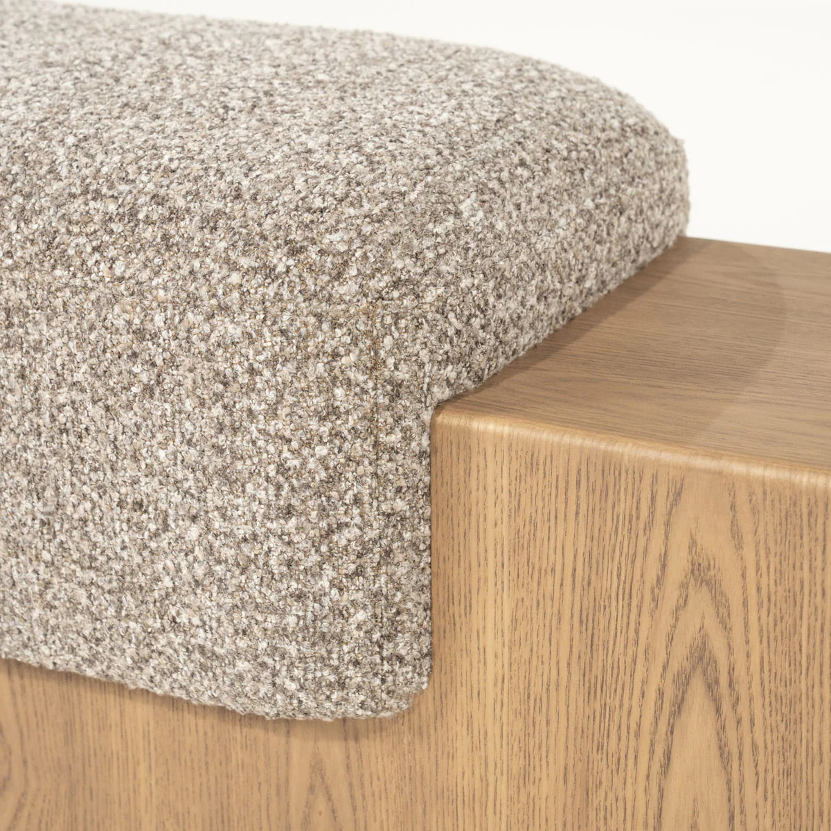 Bankje George – stof & hout taupe flou - Afbeelding 6