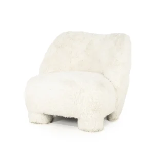 Fauteuil Samson – stof & hout beige doodle
