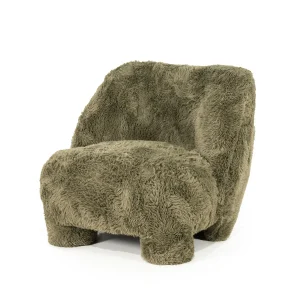 Fauteuil Samson – stof & hout groen doodle