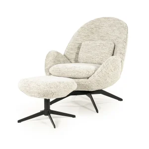 Fauteuil Ryan – stof & metaal beige zora