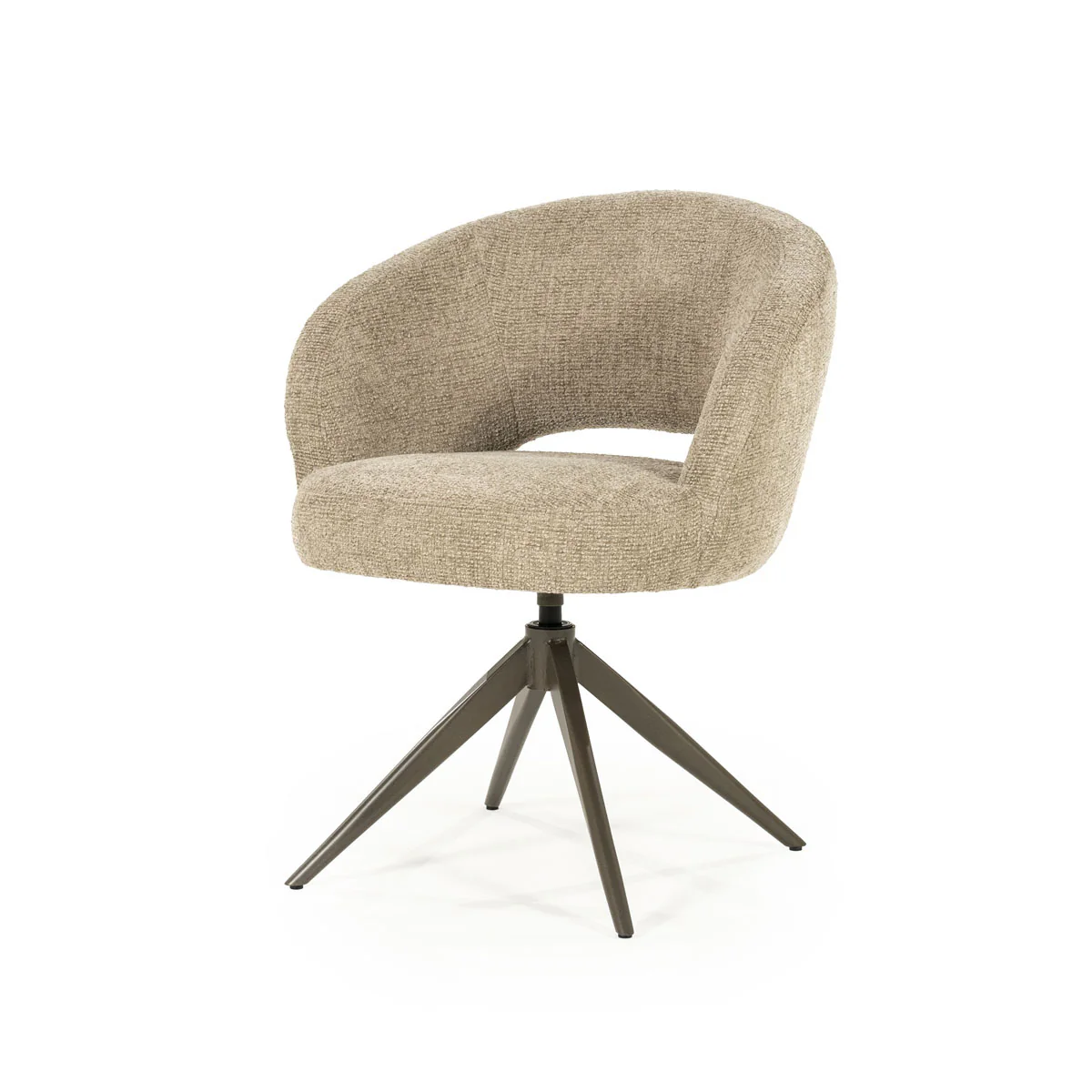 Stoel Alissa – stof & metaal taupe oro - Afbeelding 2