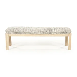 Bankje Lottie – stof & hout taupe nori