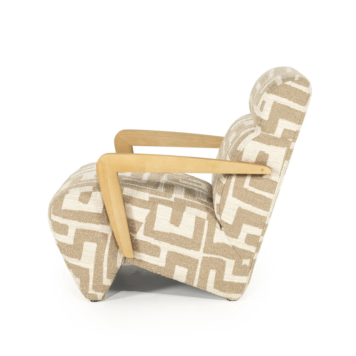 Fauteuil Olek – stof & hout taupe libre - Afbeelding 3