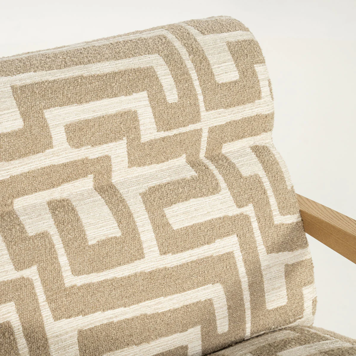 Fauteuil Olek – stof & hout taupe libre - Afbeelding 6