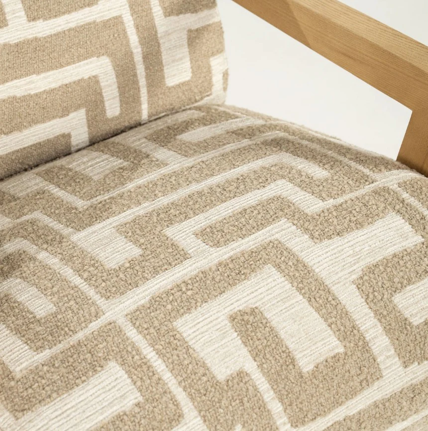 Fauteuil Olek – stof & hout taupe libre - Afbeelding 7