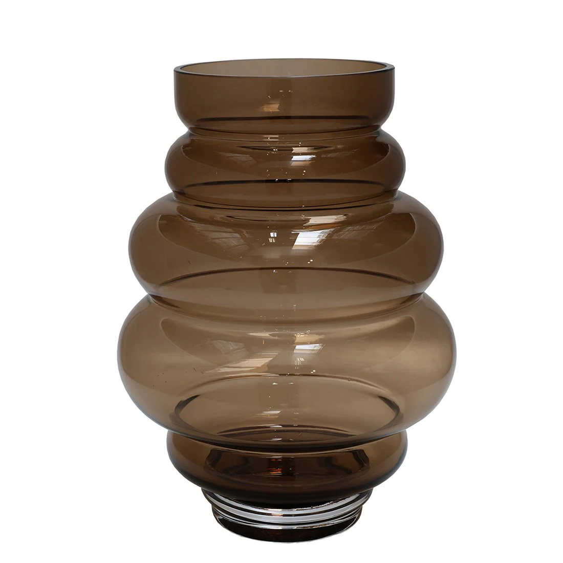 Maputo Taupe vaas – Mondgeblazen bruine glazen designvaas - Afbeelding 6