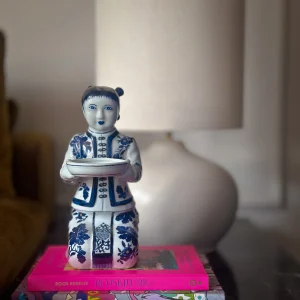 Porseleinen Beeld Chinese Keizerin – Blauw Wit – 31 cm