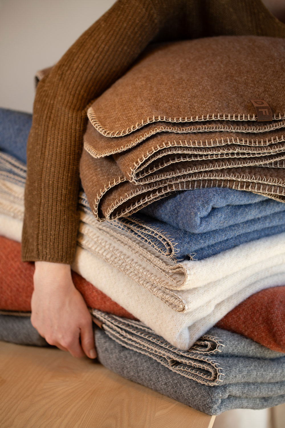 Wollen plaid Merano blauw – David Fussenegger 160 x 200 cm - Afbeelding 4