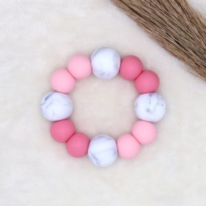 BIJTRING | Candy Pink, Lichtroze, Marble