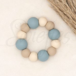 BIJTRING | Grijsblauw, Crème, Havermout