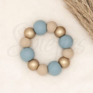 BIJTRING | Grijsblauw, Havermout, Matgoud