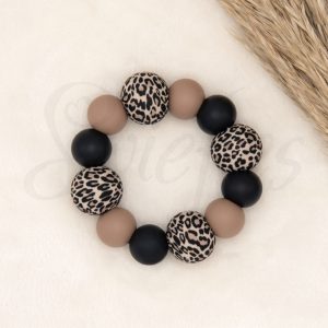 BIJTRING | Hazelnoot, Panterprint, Zwart