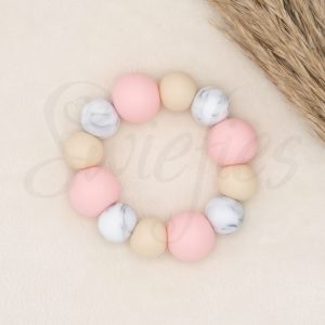 BIJTRING | Licht Roze, Crème, Marble