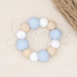 BIJTRING | Poederblauw, Crème, Wit