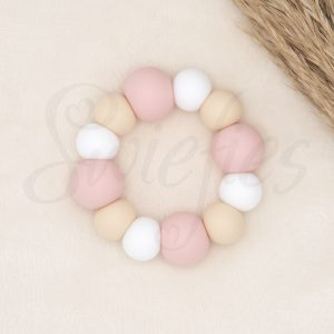 BIJTRING | Zachtroze, Crème, Wit