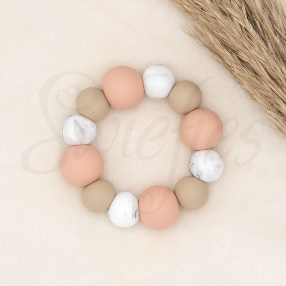 BIJTRING | Zalmroze, Taupe Marble, Havermout - Afbeelding 2