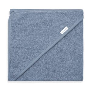 Badcape met naam | Grijsblauw