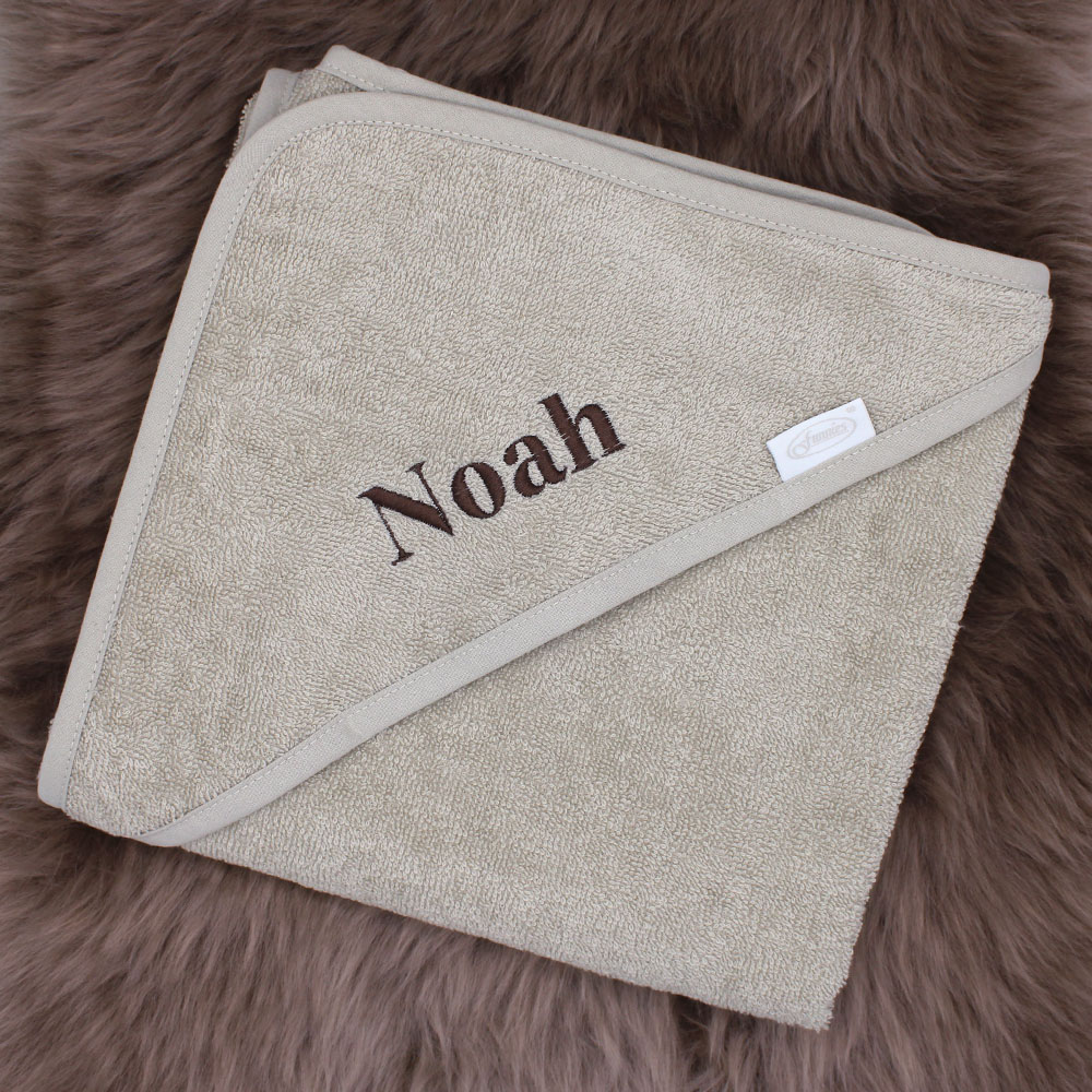 Badcape met naam | Beige - Afbeelding 4