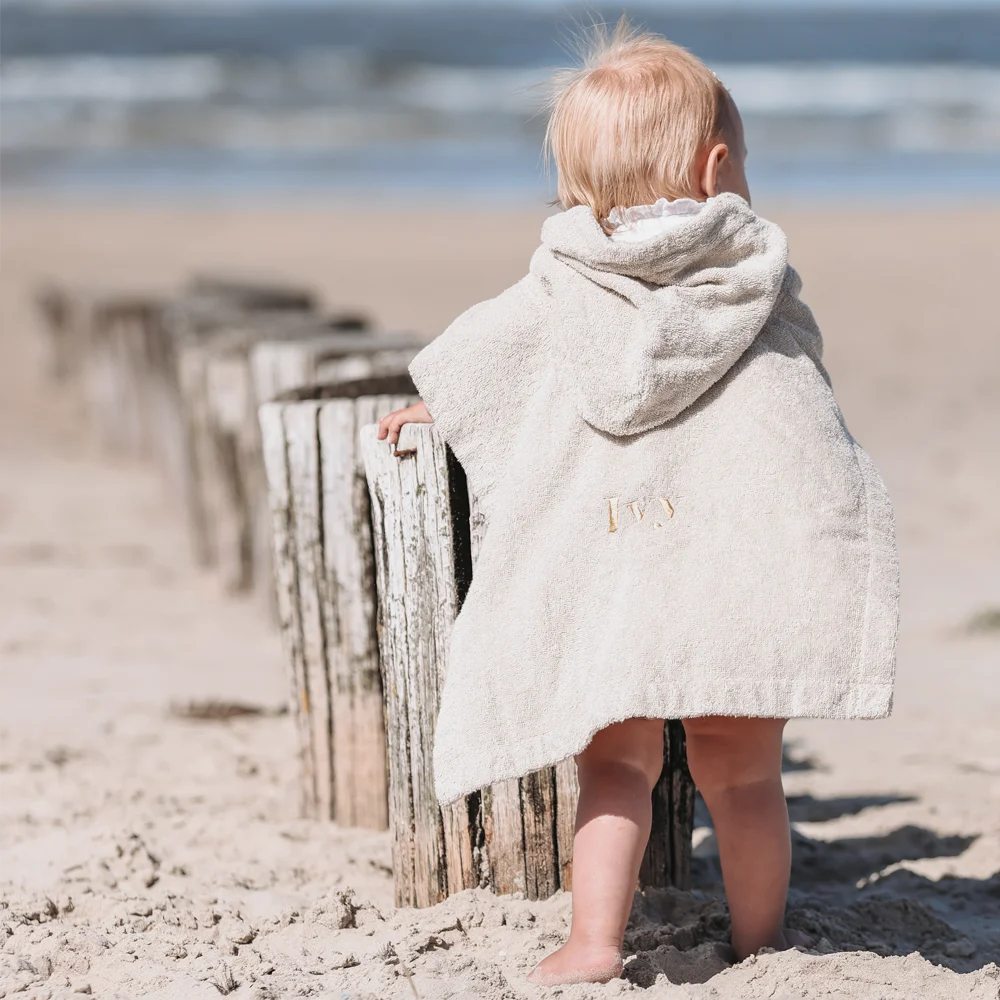 Badponcho met naam | Oudroze - Afbeelding 6