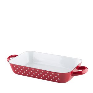 Riess – Braadpan – rood-witte stippen – 26 x 17 cm