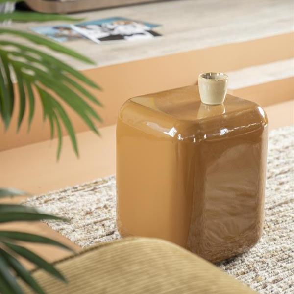 Poef Dixon | Bruin Metaal