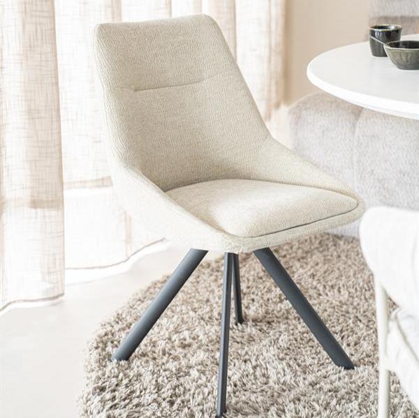 Eetkamerstoel Bliss | Beige Stof - Afbeelding 2