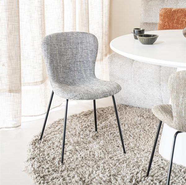 Eetkamerstoel Lass | Grijs Polyester - Afbeelding 2