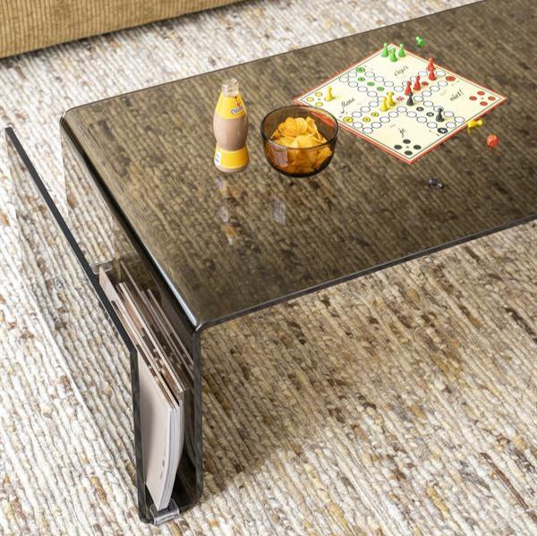 Salontafel Shadow | Bruin Glas - Afbeelding 5